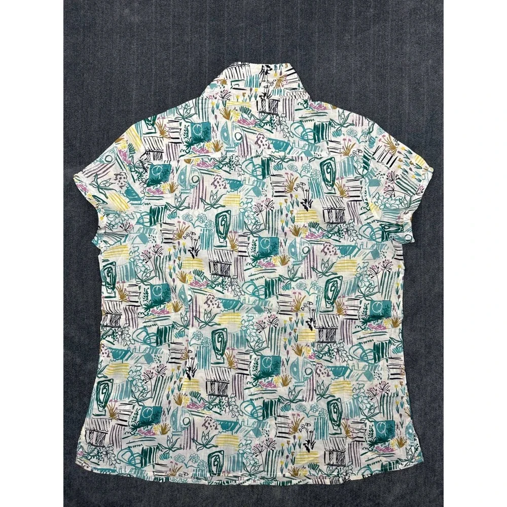 Seasalt Cornwall Rushmaker Shirt Organic Cotton Garden Studio Sketch Chalk US 10